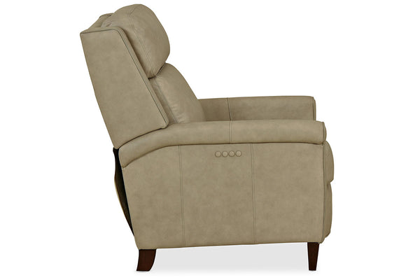 Shepard Dual Power Leather "Quick Ship" Transitional Recliner