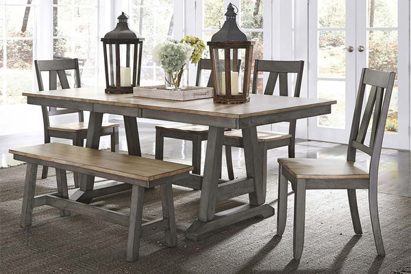 Silverton Rustic Farmhouse Gray Dining Room Collection