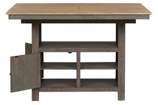 Silverton Rustic Farmhouse Gray With Sandstone Top 7 Piece Gathering Table Set With Swivel Chairs