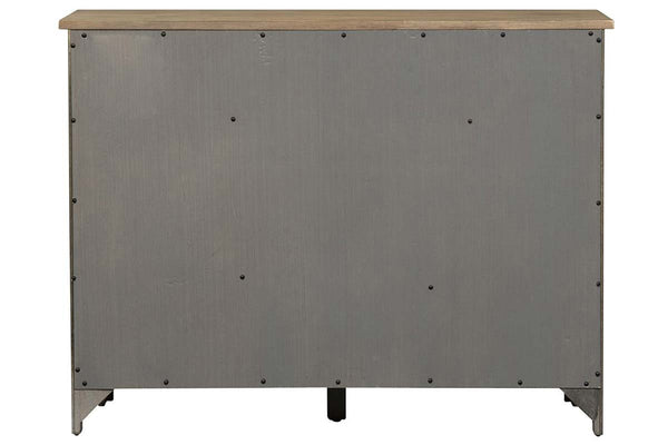 Silverton Rustic Farmhouse Gray With Sandstone Top Storage Buffet Server