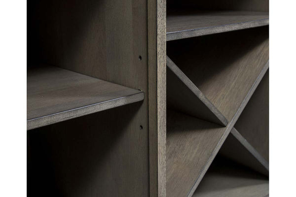 Silverton Rustic Farmhouse Gray With Sandstone Top Storage Buffet Server