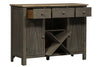 Image of Silverton Rustic Farmhouse Gray With Sandstone Top Storage Buffet Server