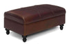 Image of Sinclair 44 Inch Long Leather Upholstered Coffee Table Ottoman With Storage Area