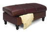 Image of Sinclair 44 Inch Long Leather Upholstered Coffee Table Ottoman With Storage Area