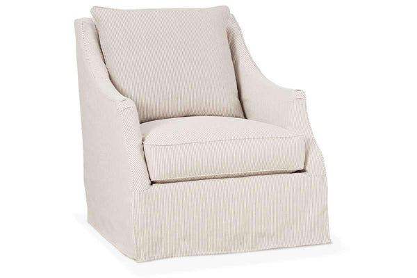 Giuliana Swivel Slipcover Accent Chair With Narrow Arms
