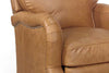 Image of Sullivan Howard Reproduction Leather Three Seat Sofa Set w/ Decorative Antique Brass Nailhead Trim