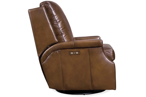 Sylvester Pawn "Quick Ship" Leather SWIVEL/GLIDER Power Recliner
