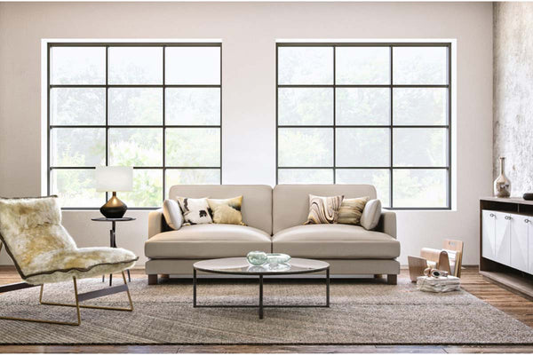 Terrance 90 Inch Modern Leather Track Arm Sofa