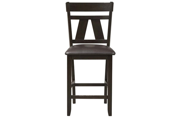 Thayer Contemporary 5 Piece Light And Dark Espresso Gathering Pedestal Table Dining Set With Splat Back Side Chairs