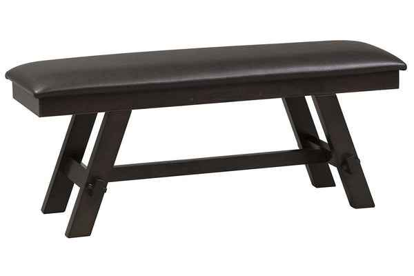 Thayer Contemporary 6 Piece Light And Dark Espresso Pedestal Table Dining Set With Splat Back Side Chairs And Bench