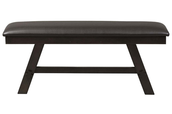 Thayer Contemporary 6 Piece Light And Dark Espresso Pedestal Table Dining Set With Splat Back Side Chairs And Bench