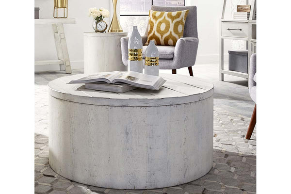 Tristan II White Farmhouse Style Occasional Table Collection