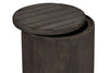 Image of Tristan I Farmhouse Style Charcoal Round Drum Storage End Table