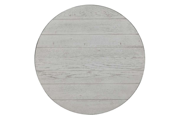 Tristan II Farmhouse Style Distressed White Round Splay Leg Coffee Table
