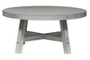 Image of Tristan II Farmhouse Style Distressed White Round Splay Leg Coffee Table