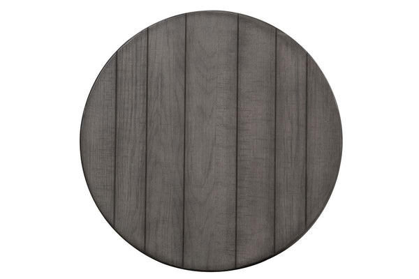 Tristan I Farmhouse Style Charcoal Splay Leg Round End Table