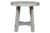 Image of Tristan II Farmhouse Style Distressed White Splay Leg Round End Table