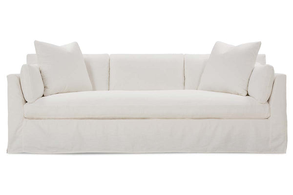 Vanessa I 99 Inch Single Bench Seat Slipcovered Sofa