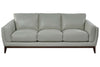 Image of Verne 92 Inch "Quick Ship" Modern Leather Pillow Back Sofa