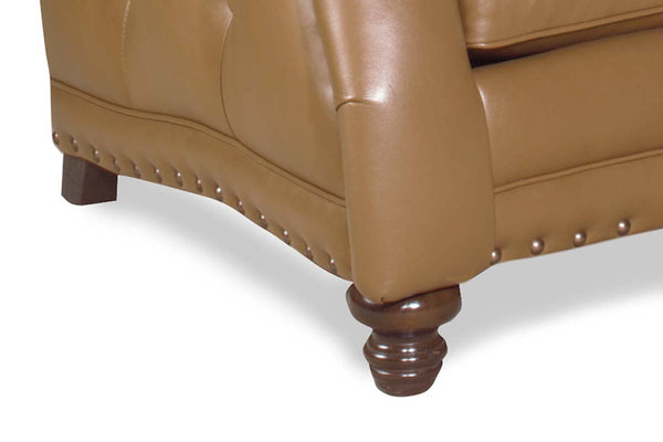 Vernon 84 Inch English Arm Leather Sofa