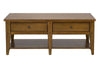 Image of Warrington Golden Oak Lake House Style Coffee Table With Two Drawers And Shelf