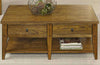 Image of Warrington Golden Oak Lake House Style Coffee Table With Two Drawers And Shelf