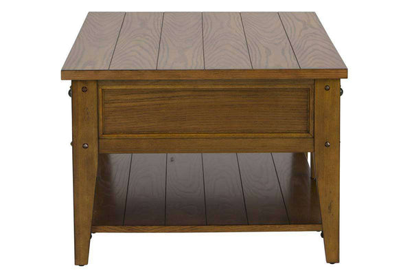 Warrington Golden Oak Lake House Style Coffee Table With Two Drawers And Shelf