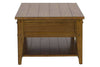 Image of Warrington Golden Oak Lake House Style Coffee Table With Two Drawers And Shelf