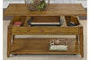 Image of Warrington Golden Oak Lift Top Coffee Table With Plank Top And Storage Shelf
