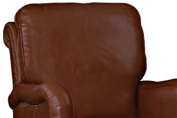 Edmund Leather English Arm Recliner With Nailhead Trim