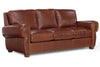 Image of Weston Leather Queen Sleeper Sofa & Recliner Set w/ Contrasting Nailhead Trim