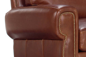 Weston 85 Inch Leather Queen Sleeper Sofa w/ Contrasting Nailhead Trim