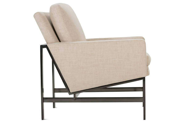 Zara Fabric Chair With Burnished Umber Metal Frame
