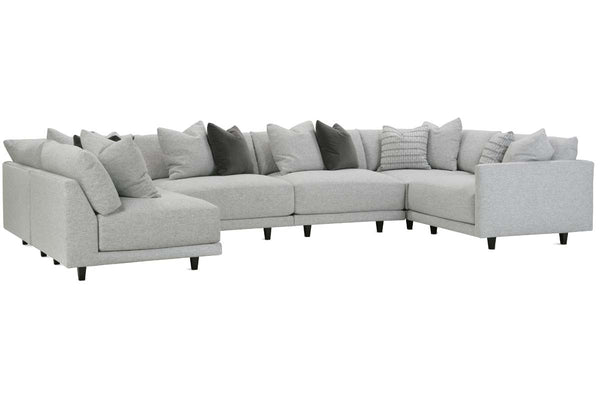 Zuri "Designer Style" Modern Sectional With Seat Level Ottoman