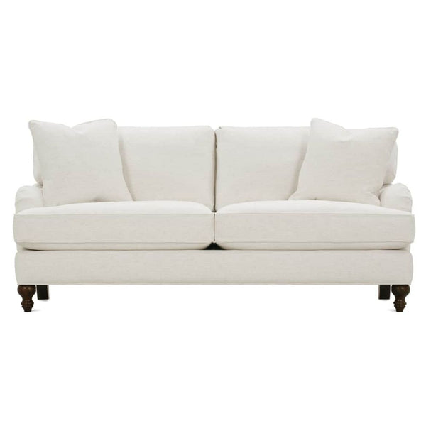 Kristen 78 Inch Fabric English Arm Sofa with 2 Cushions, Apartment-Sized
