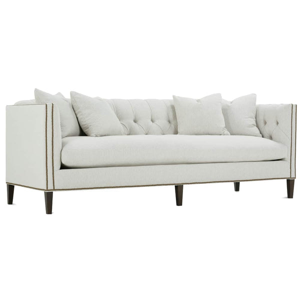 Astrid 92 Inch Fabric Tuxedo Arm Single Bench Seat Sofa