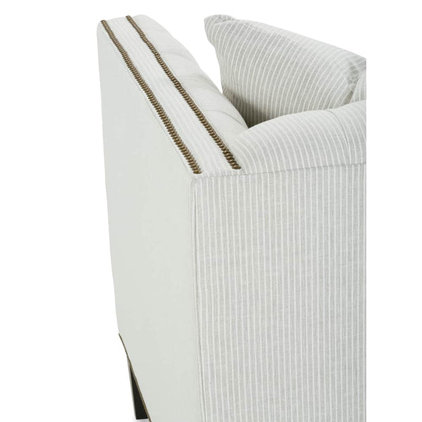 Astrid 92 Inch Fabric Tuxedo Arm Single Bench Seat Sofa