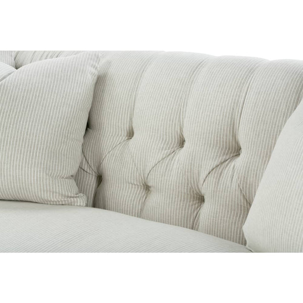 Astrid 92 Inch Fabric Tuxedo Arm Single Bench Seat Sofa