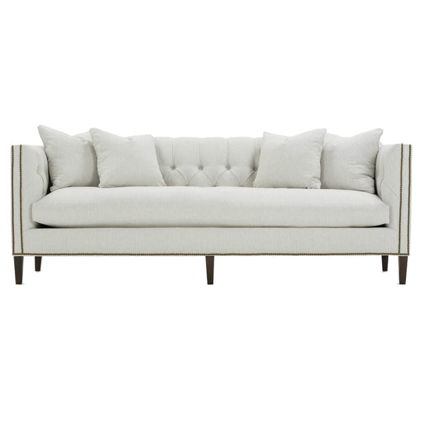 Astrid 92 Inch Fabric Tuxedo Arm Single Bench Seat Sofa