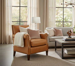 Lulu Leather Tight Back Accent Chair