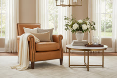 Lulu Leather Tight Back Accent Chair