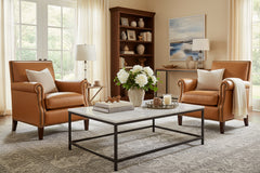Lulu Leather Tight Back Accent Chair