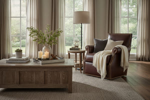 Lulu SWIVEL Leather Tight Back Accent Chair