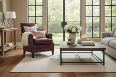 Crane Leather Tight Back Accent Chair