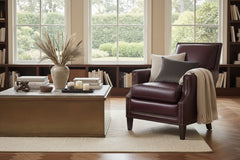 Crane Leather Tight Back Accent Chair