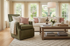 Crane SWIVEL Leather Tight Back Accent Chair