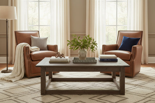 Crane SWIVEL Leather Tight Back Accent Chair