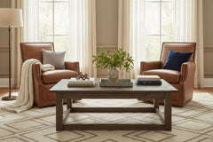 Crane SWIVEL Leather Tight Back Accent Chair