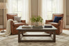 Image of Crane SWIVEL Leather Tight Back Accent Chair