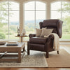 Image of Manning Tall Leather Bustle Back Chippendale Recliner